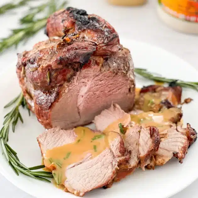 Pork Roast with rosemary maple sauce