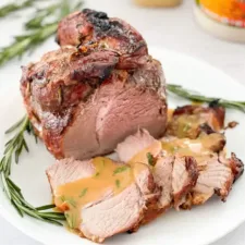 Pork Roast with rosemary maple sauce