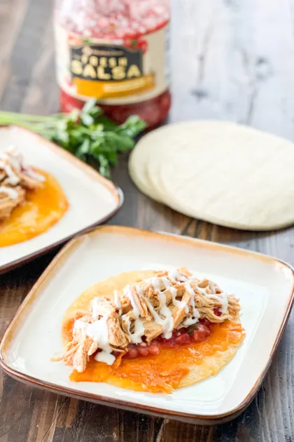 Cool Ranch Chicken Taco seerved on square plate