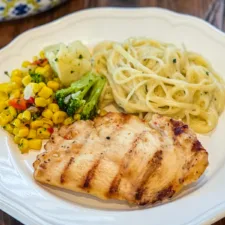 Easy Italian grilled chicken served on a plate