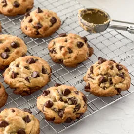 cooked hand mixed chocolate chip cookies