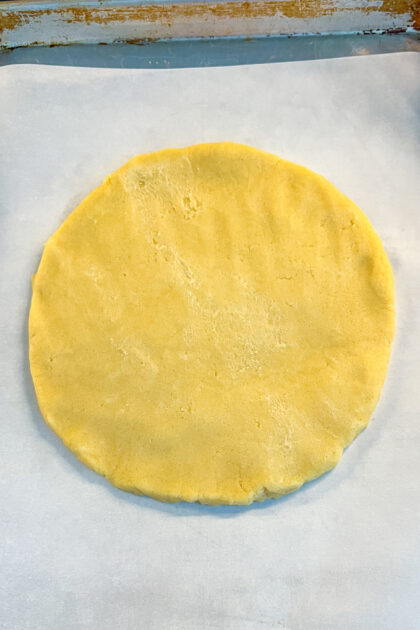 Dough shaped for a Giant Frosted Sugar Cookie