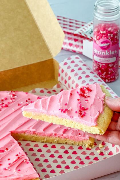 Slice of a Giant Sugar Cookie in a pizza box