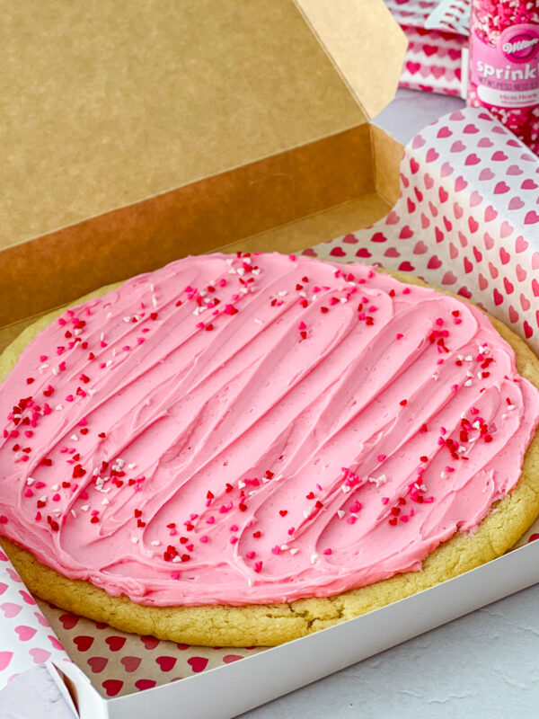 Giant Sugar Cookie for Valentine's Day