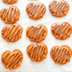 Large Chocolate Caramel Pretzel Hearts