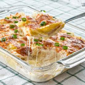 chicken alfredo ravioli bake recipe