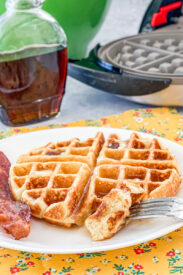 Martha's buttermilk waffles drizzled with syrup