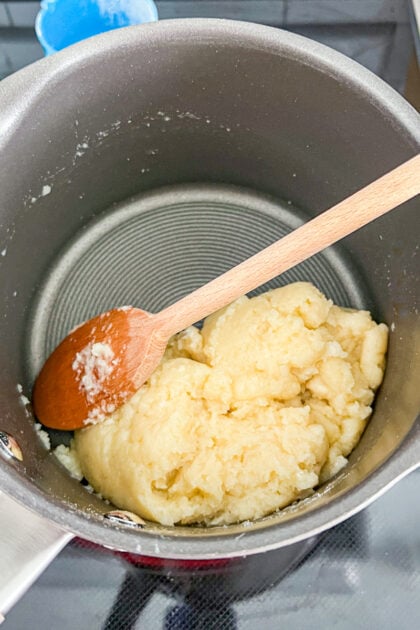 cream puff dough after flour added