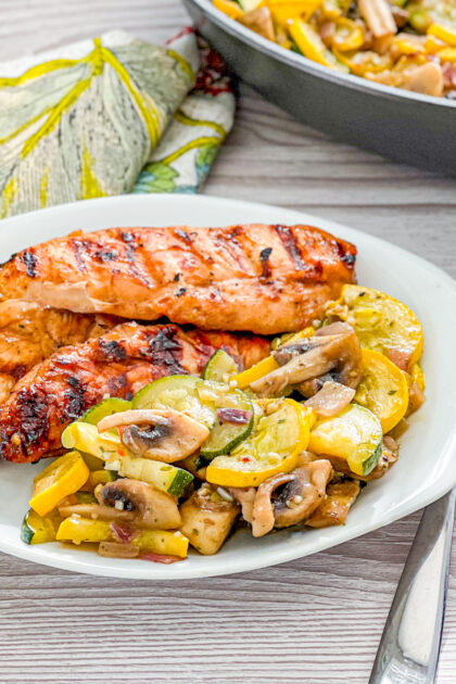 skillet squash and mushrooms recipe
