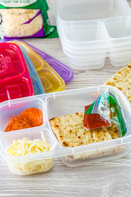homemade school lunch for kids pizza in bento box