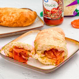 calzone filled with pepperoni and cheese
