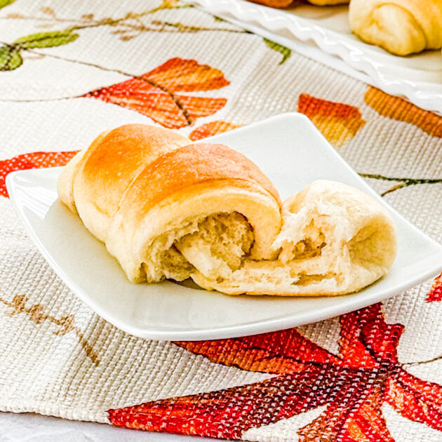 upclose inside of crescent roll