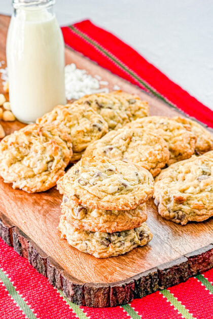 Royale Cookies made with oats, coconut, and macadamia nuts