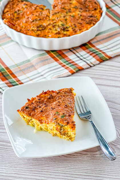 hash brown crusted quiche