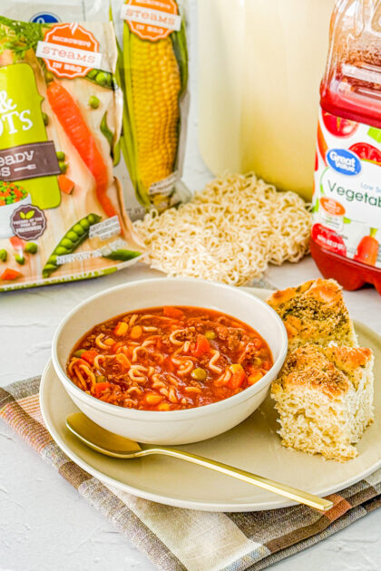 easy vegetable beef ramen soup