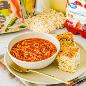 vegetable beef soup with ramen noodles