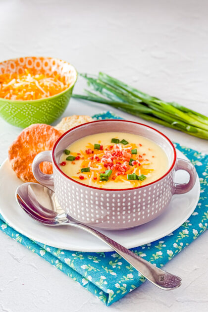 potato soup made with leftover mashed potatoes