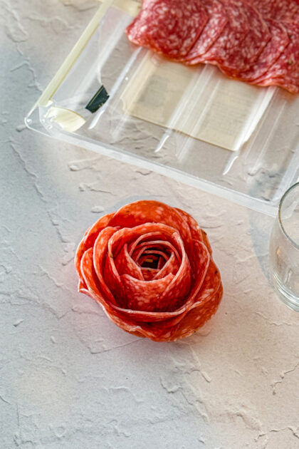 finished salami rose