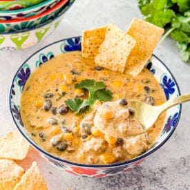 cheesy chili with southwestern flavors