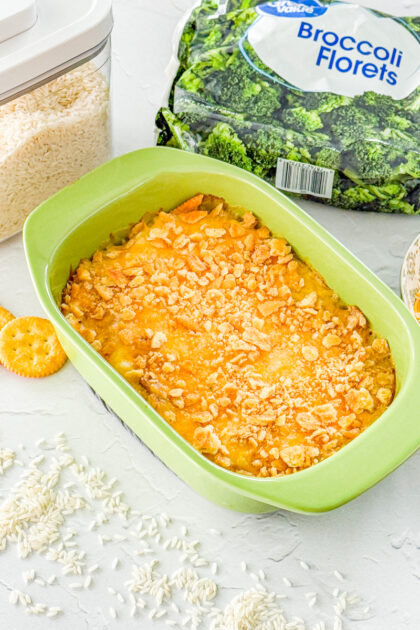 pan of ham broccoli rice casserole