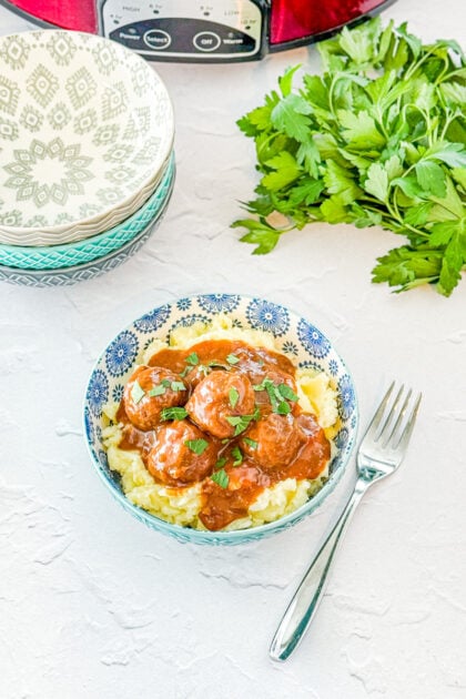 easy salisbury steak meatballs made in the crock pot