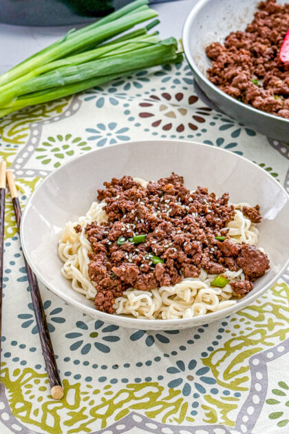 Ginger Ground Beef with Ramen