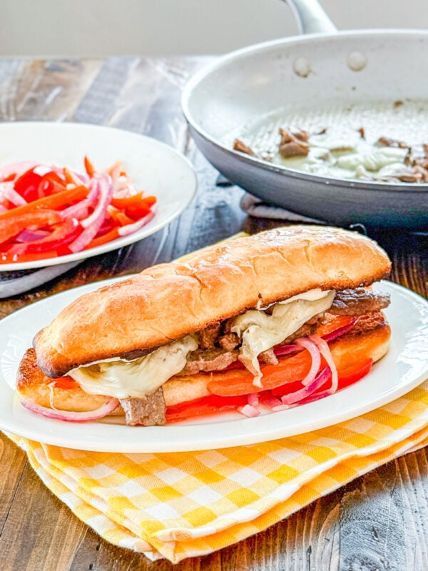 philly cheesesteaks with peppers and onions