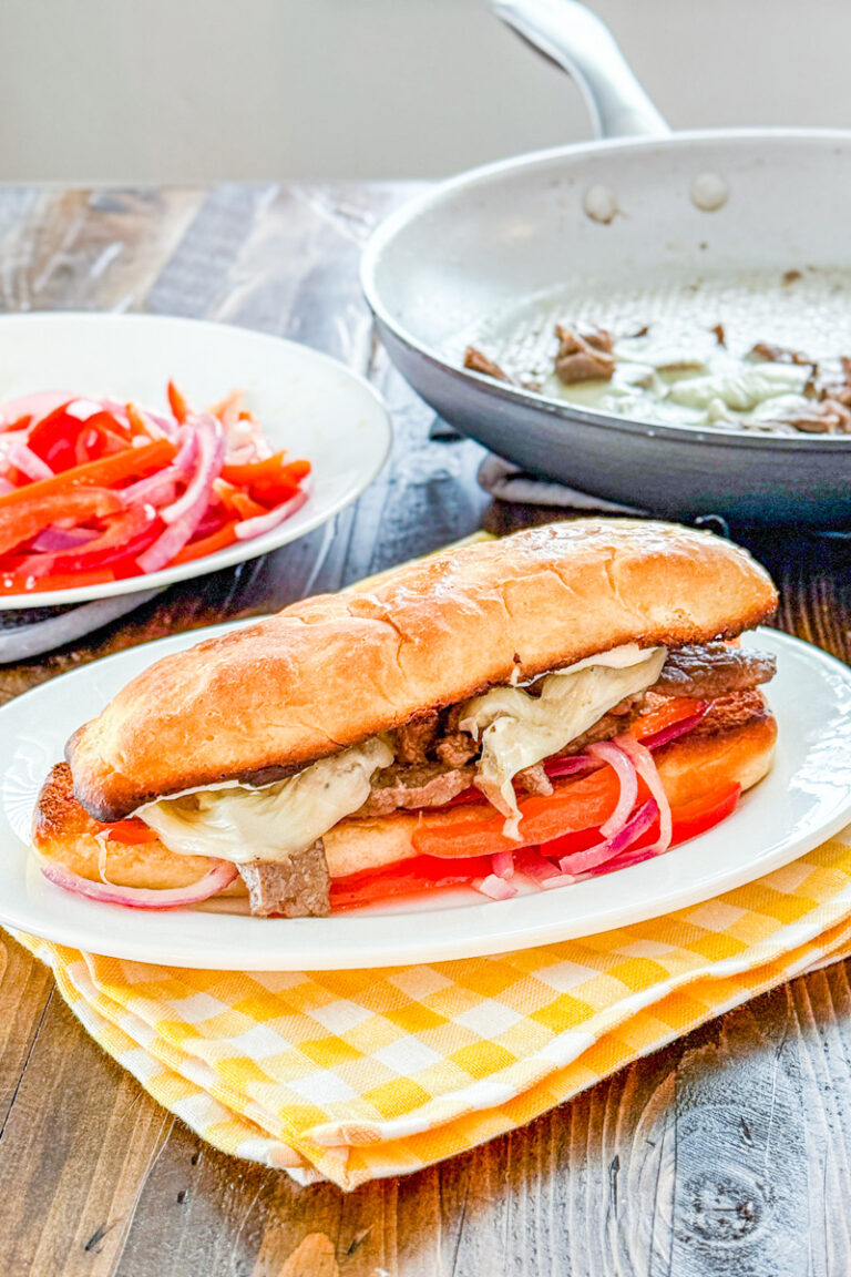 philly cheesesteaks with peppers and onions