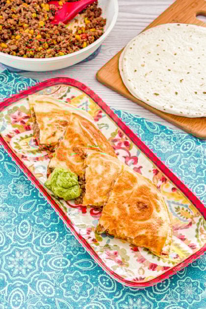 cheesy ground beef quesadillas