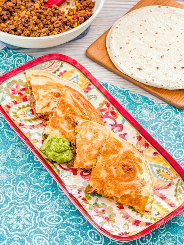 cheesy ground beef quesadillas