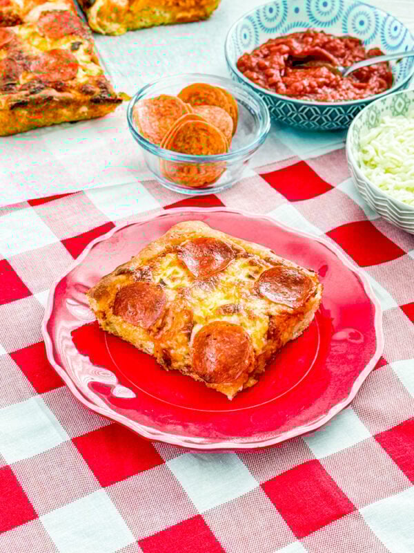 Detroit style pan pizza