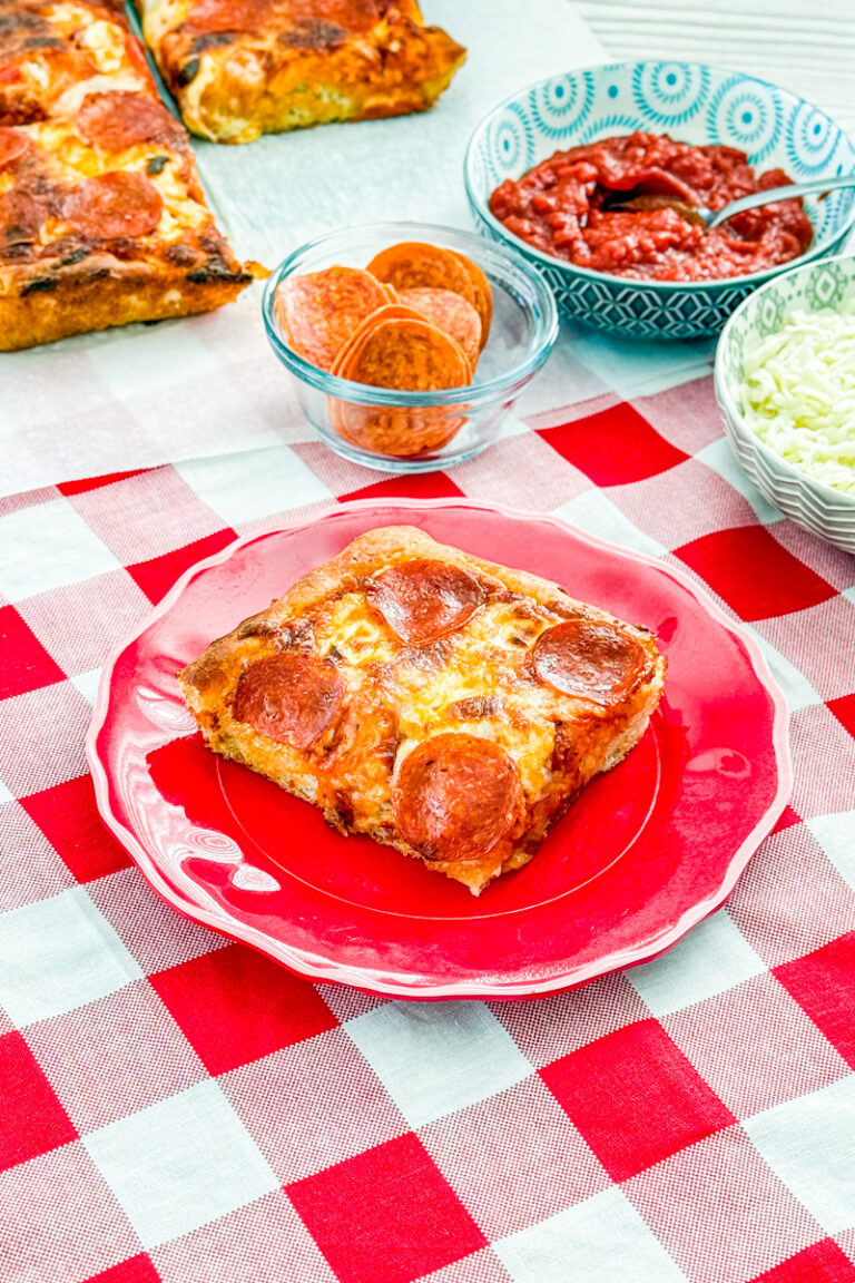 Detroit style pan pizza