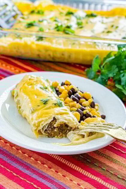 ground beef queso enchiladas