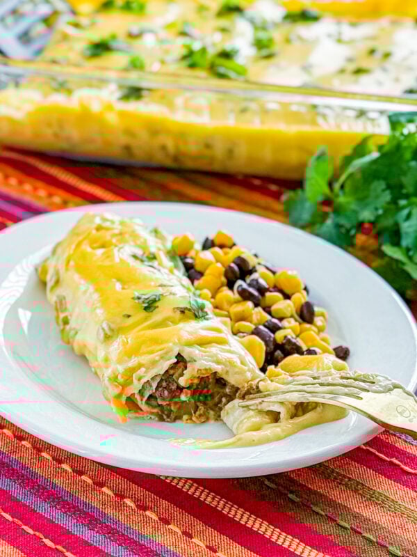Ground Beef Queso Enchiladas