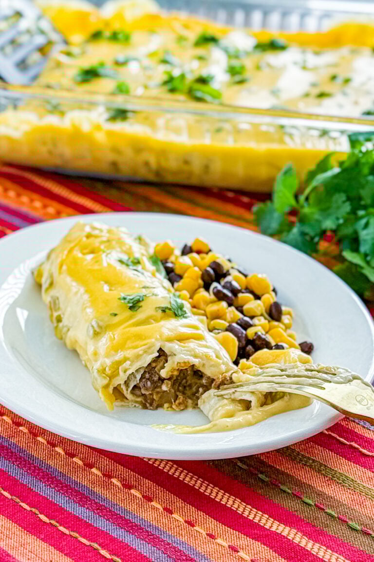 ground beef queso enchiladas