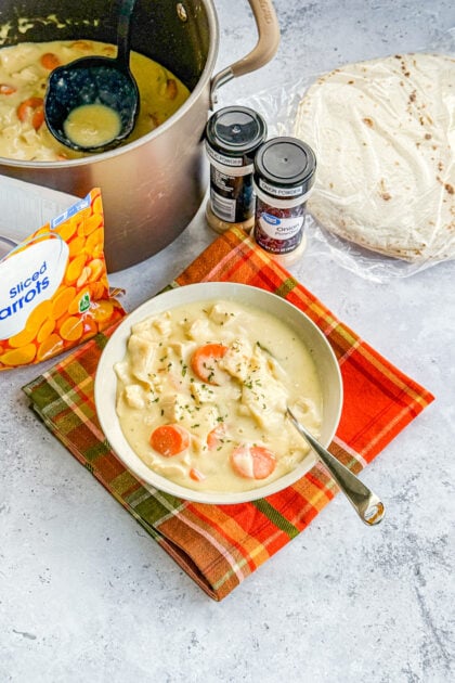 chicken and dumplings with tortillas