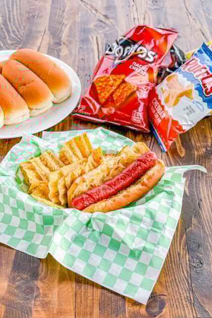 garlic bread buns to serve hot dogs on