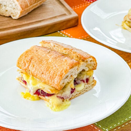 sandwich with turkey and cranberry sauce