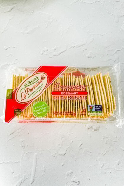 artisan rosemary cracker for goat cheese appetizer