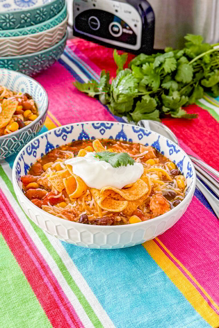 slow cooker chicken taco soup