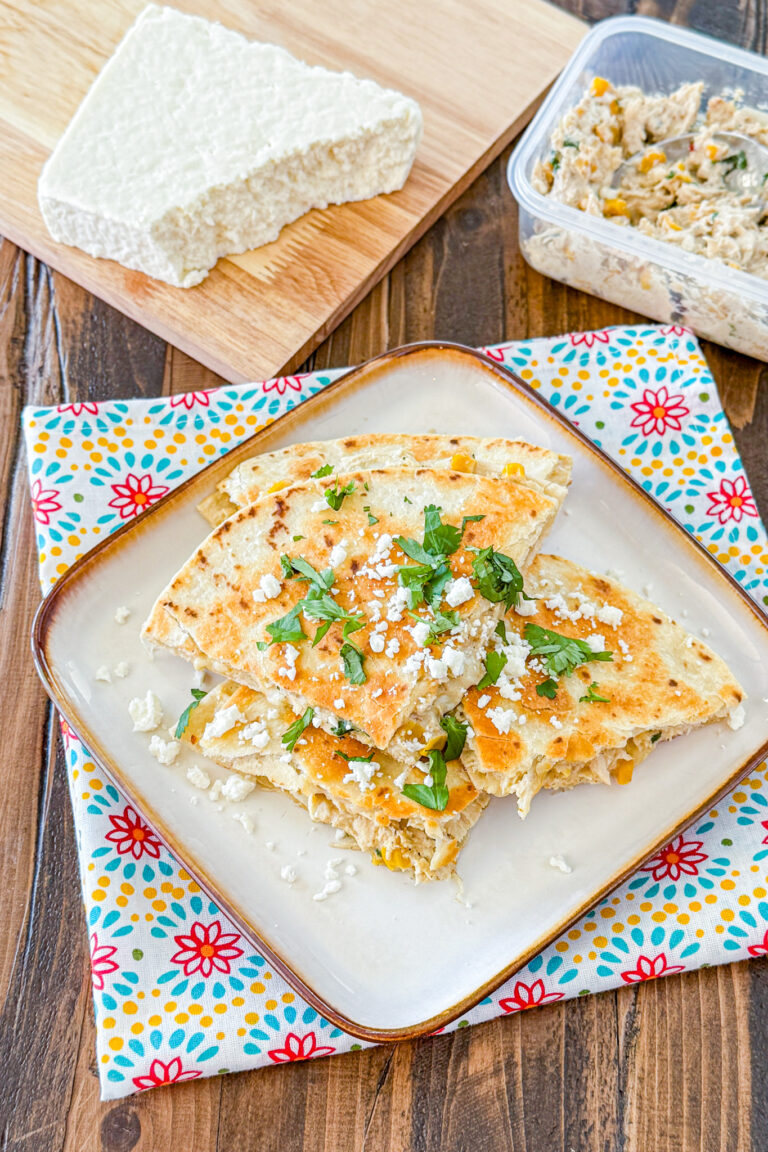 street corn chicken quesadillas