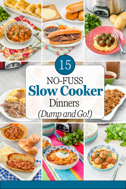 15 no-fuss slow cooker dinners that are true dump and go meals. Easy crock pot recipes perfect for busy weeknights with minimal prep.