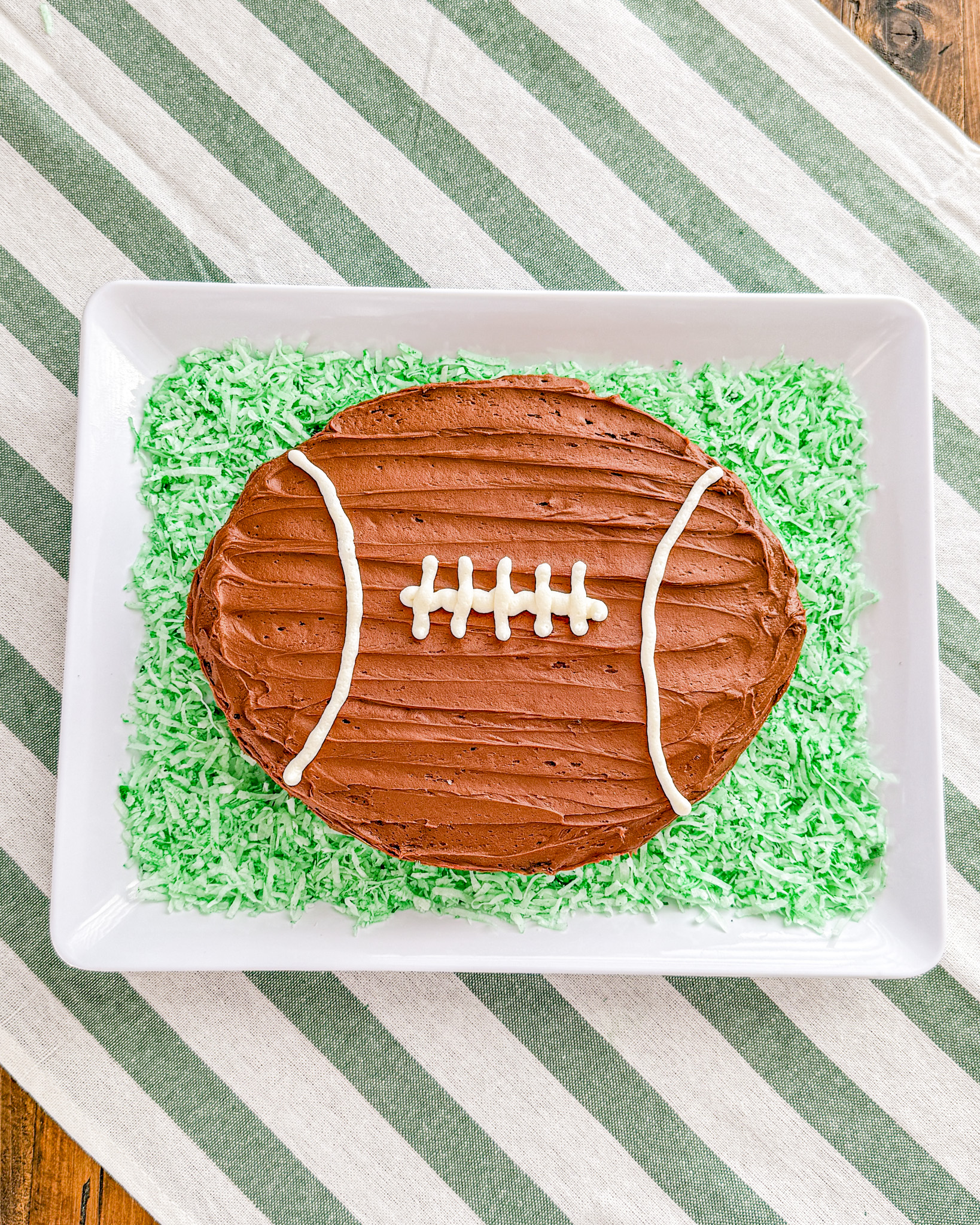 Easy Chocolate Football Cake for the Super Bowl - Real Mom Kitchen