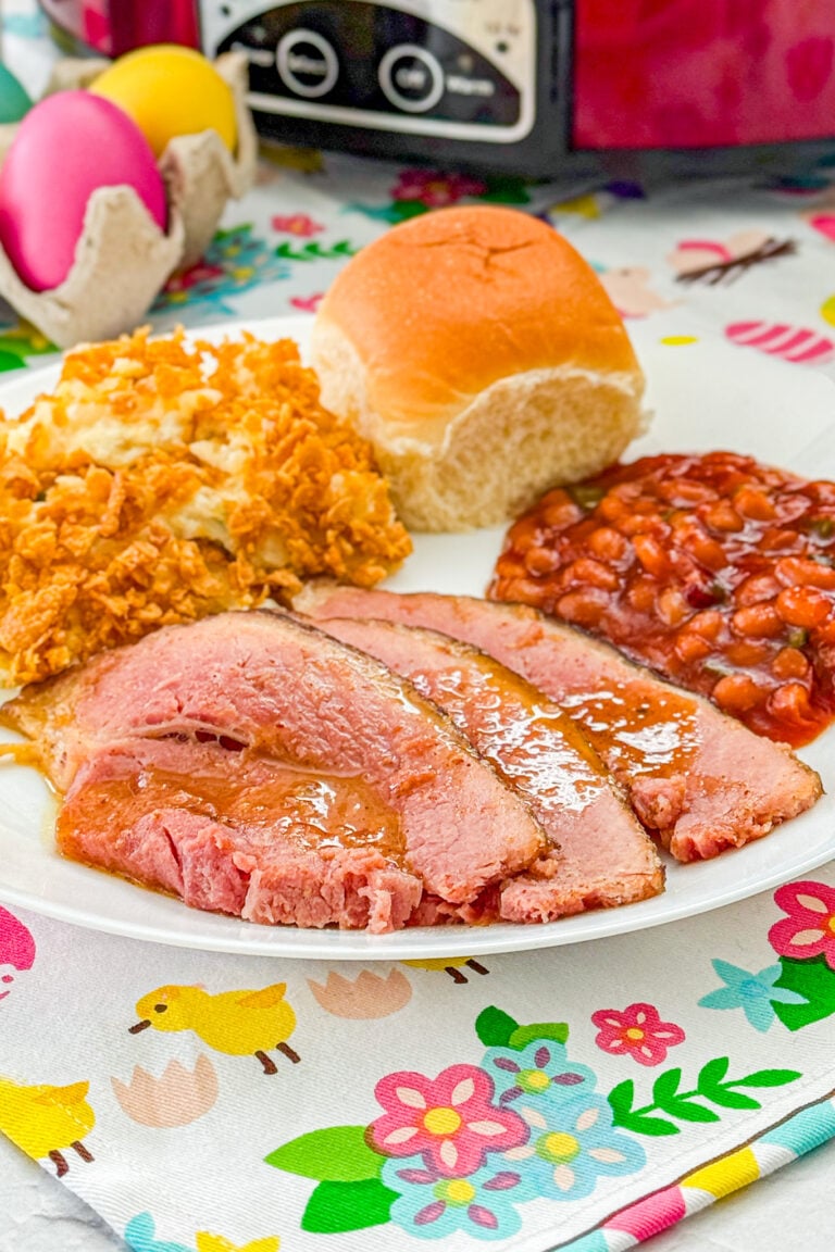 Slow cooker maple glazed ham