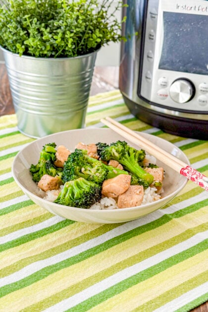 Chicken and broccoli dinner made in the Instant Pot