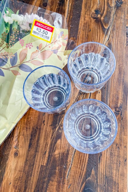 Clearance lowers and small containers for a small floral arrangement