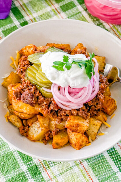 No boil quick pickled red onions work for tacos, bowls, burgers, and sandwiches