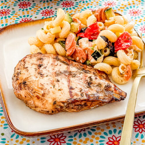 Close-up of grilled chicken made with balsamic marinade
