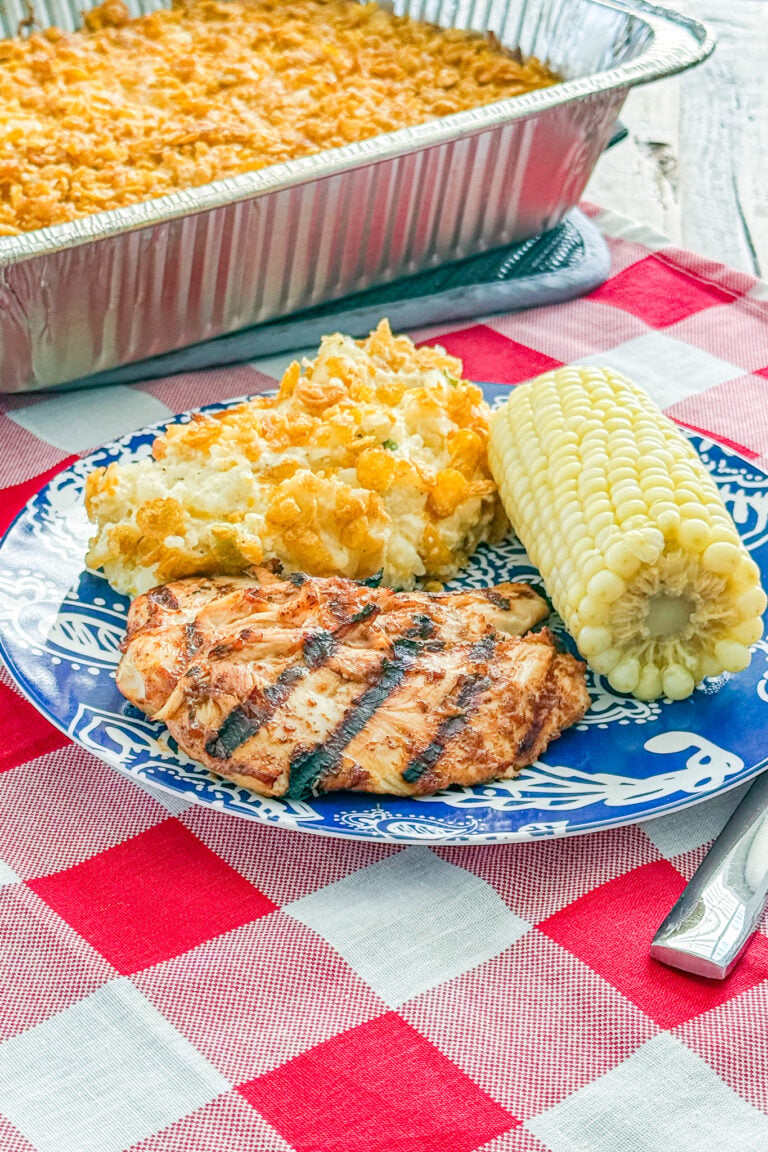 Grilled barbecue marinated chicken on a plate