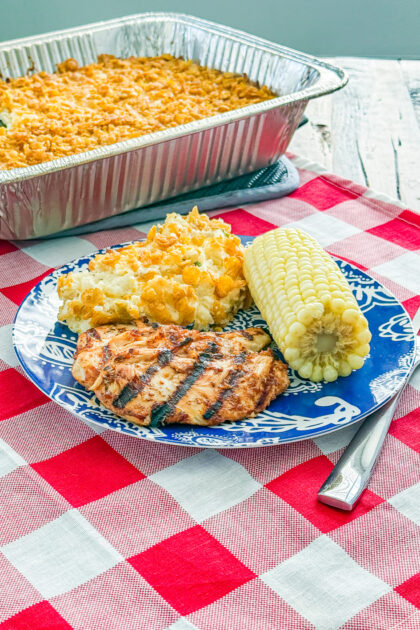 Barbecue marinated chicken cooked on an outdoor grill
